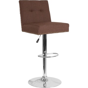 image:imageFlash Furniture Ravello Contemporary Adjustable Height Barstool with Accent Nail Trim in Brown FabricBrown Fabric