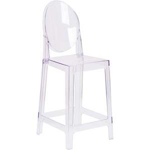 image:imageFlash Furniture Revna Ghost Counter Stool with Oval Back in Revna Transparent Crystal Pack of 4Set of 1