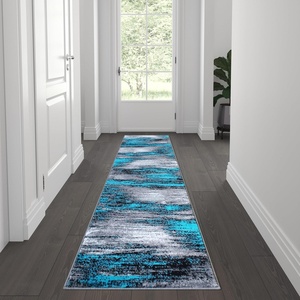 image:imageFlash Furniture Rylan Collection Scraped Pattern Area Rug  High Pile Purple Olefin Rug  2 x 3 Area Rug  Jute Backing  Hallway Entryway Bedroom Living RoomTurquoise