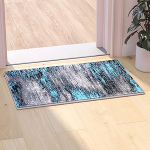 image:imageFlash Furniture Rylan Collection Scraped Pattern Area Rug  High Pile Purple Olefin Rug  2 x 3 Area Rug  Jute Backing  Hallway Entryway Bedroom Living RoomBlue