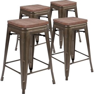 image:imageFlash Furniture Sinclair 24 High Backless Mint Green Counter Height Stool with Square Wood SeatGun Metal