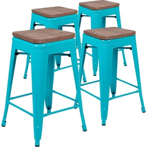 image:imageFlash Furniture Sinclair 24 High Backless Mint Green Counter Height Stool with Square Wood SeatTeal