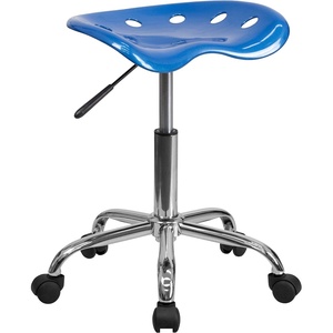 image:imageFlash Furniture Taylor Vibrant Bright Blue Tractor Seat and Chrome Stool
