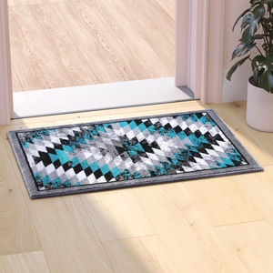 image:imageFlash Furniture Teagan Collection Southwestern Style Area Rug  Olefin Red Accent Rug  5 x 7  Jute Backing  Entryway Living Room BedroomTurquoise