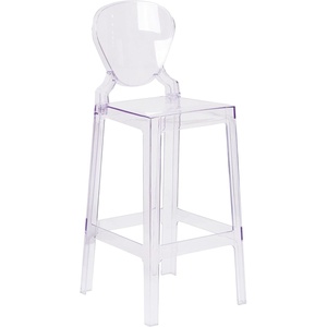image:imageFlash Furniture Theo Ghost Barstool with Tear Back in Transparent CrystalSet of 1