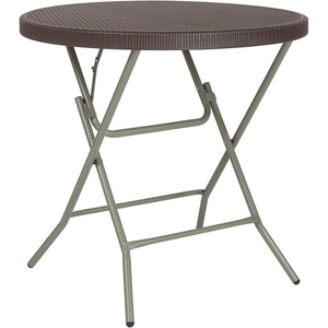 image:imageFlash Furniture Trellis Commercial Grade 26Foot Round Brown Rattan Plastic Folding Table