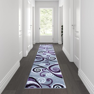 image:imageFlash Furniture Valli Collection Area Rug  High Pile Purple Olefin Rug  5 x 7 Area Rug  Jute Backing  Hallway Entryway Bedroom Living RoomPurple