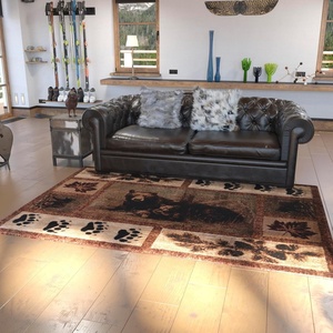 image:imageFlash Furniture Vassa Collection Nature Themed Olefin Area Rug  Mother Bear amp Cubs  2 x 7  Jute Backing  Entryway Living Room Bedroom6 x 9 Rectangular