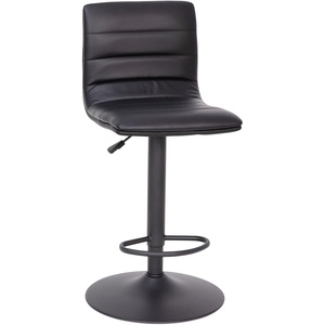 image:imageFlash Furniture Vincent Modern Cognac Vinyl Adjustable Bar Stool with Back Swivel Stool with Black Pedestal Base and FootrestBlackBlack Frame