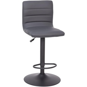 image:imageFlash Furniture Vincent Modern Cognac Vinyl Adjustable Bar Stool with Back Swivel Stool with Black Pedestal Base and FootrestGrayBlack Frame