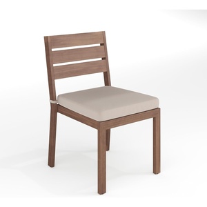 image:imageMartha Stewart Bedford IndoorOutdoor Stackable Aluminum Patio Chairs with Brushed Woodgrain Finish in Gray and Gray AllWeather Cushions Set of 2Brown