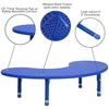 image:imageFlash Furniture 35W x 65L HalfMoon Red Plastic Height Adjustable Activity TableBlue