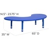 image:imageFlash Furniture 35W x 65L HalfMoon Red Plastic Height Adjustable Activity TableBlue