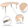 image:imageFlash Furniture 35W x 65L HalfMoon Red Plastic Height Adjustable Activity TableNatural