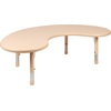 image:imageFlash Furniture 35W x 65L HalfMoon Red Plastic Height Adjustable Activity TableNatural