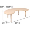 image:imageFlash Furniture 35W x 65L HalfMoon Red Plastic Height Adjustable Activity TableNatural
