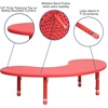 image:imageFlash Furniture 35W x 65L HalfMoon Red Plastic Height Adjustable Activity TableRed