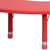 image:imageFlash Furniture 35W x 65L HalfMoon Red Plastic Height Adjustable Activity TableRed
