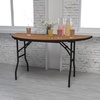 image:imageFlash Furniture 4 ft Wood Folding Round Banquet Table  Durable Construction Commercial UseNatural