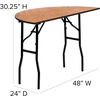 image:imageFlash Furniture 4 ft Wood Folding Round Banquet Table  Durable Construction Commercial UseNatural