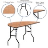 image:imageFlash Furniture 4 ft Wood Folding Round Banquet Table  Durable Construction Commercial UseNatural