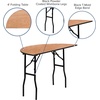 image:imageFlash Furniture 4 ft Wood Folding Round Banquet Table  Durable Construction Commercial UseNatural