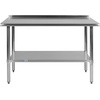 image:imageFlash Furniture 48x24 in Stainless Steel Prep Table  NSF Certified 18 Gauge Galvanized Steel Adjustable Undershelf24 x 48 with Backsplash