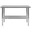 image:imageFlash Furniture 48x24 in Stainless Steel Prep Table  NSF Certified 18 Gauge Galvanized Steel Adjustable Undershelf24 x 48 without Backsplash