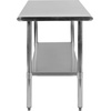 image:imageFlash Furniture 48x24 in Stainless Steel Prep Table  NSF Certified 18 Gauge Galvanized Steel Adjustable Undershelf24 x 48 without Backsplash