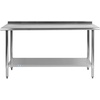 image:imageFlash Furniture 48x24 in Stainless Steel Prep Table  NSF Certified 18 Gauge Galvanized Steel Adjustable Undershelf24 x 60 with Backsplash