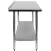 image:imageFlash Furniture 48x24 in Stainless Steel Prep Table  NSF Certified 18 Gauge Galvanized Steel Adjustable Undershelf24 x 60 with Backsplash