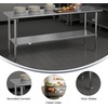 image:imageFlash Furniture 48x24 in Stainless Steel Prep Table  NSF Certified 18 Gauge Galvanized Steel Adjustable Undershelf30 x 72 without Backsplash