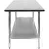 image:imageFlash Furniture 48x24 in Stainless Steel Prep Table  NSF Certified 18 Gauge Galvanized Steel Adjustable Undershelf30 x 72 without Backsplash