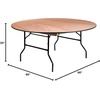 image:imageFlash Furniture 55Foot Round Wood Folding Banquet Table with Clear Coated Finished Top