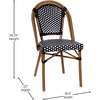 image:imageFlash Furniture Bordeaux IndoorOutdoor Commercial Bistro Set  Tempered Glass Top Table  2 Chairs  PE Rattan  NAT Bamboo Print Aluminum Frame  BlackWhiteBlack  White RattanNatural Frame