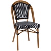 image:imageFlash Furniture Bordeaux IndoorOutdoor Commercial Bistro Set  Tempered Glass Top Table  2 Chairs  PE Rattan  NAT Bamboo Print Aluminum Frame  BlackWhiteBlack  White RattanNatural Frame
