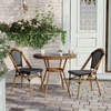image:imageFlash Furniture Bordeaux IndoorOutdoor Commercial Bistro Set  Tempered Glass Top Table  2 Chairs  PE Rattan  NAT Bamboo Print Aluminum Frame  BlackWhiteBlack  White RattanNatural Frame