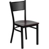 image:imageFlash Furniture Clark 36 Square Black Laminate Table Set with 4 Grid Back Metal Chairs  Mahogany Wood Seat