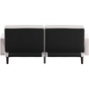 image:imageFlash Furniture Delphine Convertible Split Back Sofa Futon  Gray Faux Linen Upholstery  Solid Wood Legs  Curved Armrests  Sleeper Couch for Small SpacesGrey