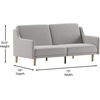 image:imageFlash Furniture Delphine Convertible Split Back Sofa Futon  Gray Faux Linen Upholstery  Solid Wood Legs  Curved Armrests  Sleeper Couch for Small SpacesGrey