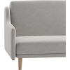 image:imageFlash Furniture Delphine Convertible Split Back Sofa Futon  Gray Faux Linen Upholstery  Solid Wood Legs  Curved Armrests  Sleeper Couch for Small SpacesGrey