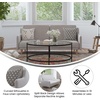 image:imageFlash Furniture Delphine Convertible Split Back Sofa Futon  Gray Faux Linen Upholstery  Solid Wood Legs  Curved Armrests  Sleeper Couch for Small SpacesGrey