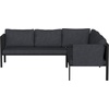 image:imageFlash Furniture Lea IndoorOutdoor Sectional with Cushions  Modern Steel Framed Chair with Dual Storage Pockets Black with Charcoal Cushions