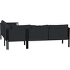 image:imageFlash Furniture Lea IndoorOutdoor Sectional with Cushions  Modern Steel Framed Chair with Dual Storage Pockets Black with Charcoal Cushions