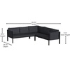 image:imageFlash Furniture Lea IndoorOutdoor Sectional with Cushions  Modern Steel Framed Chair with Dual Storage Pockets Black with Charcoal Cushions