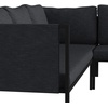 image:imageFlash Furniture Lea IndoorOutdoor Sectional with Cushions  Modern Steel Framed Chair with Dual Storage Pockets Black with Charcoal Cushions