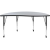 image:imageFlash Furniture Mobile 60 Half Circle Wave Collaborative Grey Thermal Laminate Activity Table  Standard Height Adjustable LegsGrey