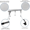 image:imageFlash Furniture Mobile 60 Half Circle Wave Collaborative Grey Thermal Laminate Activity Table  Standard Height Adjustable LegsGrey