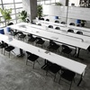 image:imageFlash Furniture Palmer Commercial Nesting Flip Training Table HeavyDuty Steel Frame and TLegs Modesty Panel 1 Thick Tabletop 72 x 24 White TopBlack Frame