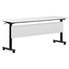 image:imageFlash Furniture Palmer Commercial Nesting Flip Training Table HeavyDuty Steel Frame and TLegs Modesty Panel 1 Thick Tabletop 72 x 24 White TopBlack Frame